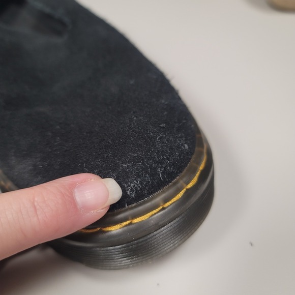 Doc Martens Unisex Suede Leather Carlson Mule Size 6 L 5 M Black Buckle Round - Picture 9 of 11